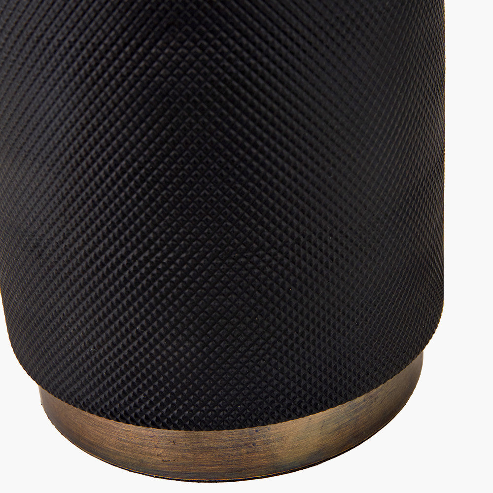 Alnico Black & Brass Metal Textured Table Lamp - Base Only
